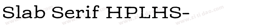 Slab Serif HPLHS字体转换